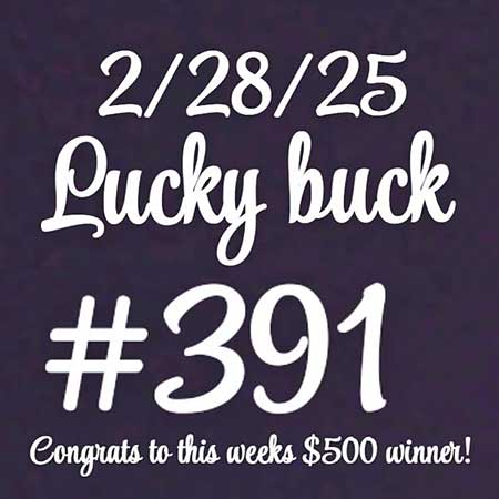 Lucky Buck win number Feb. 28.