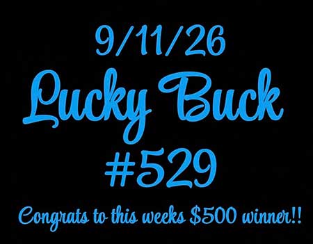 Lucky Buck Drawing win number.