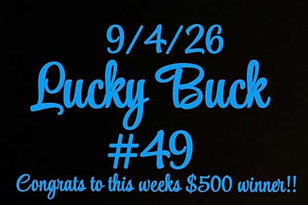 Lucky Buck Drawing win number.