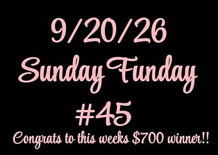 Sunday Funday Drawing win number.