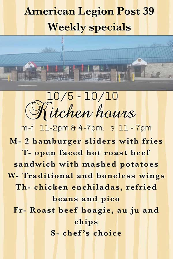 Weekly Food Specials.