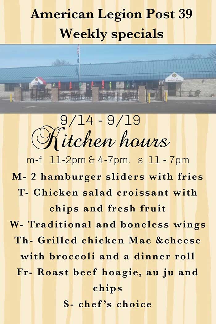 Weekly Food Specials.